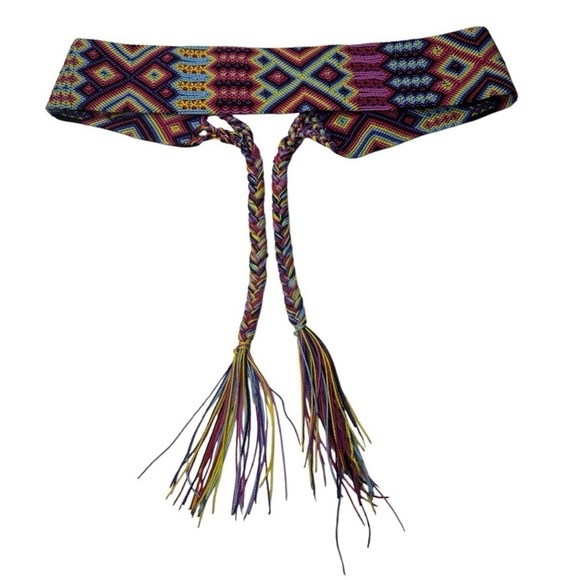 FTWWL Bright Multicolor Cotton Fringe Woven Belt main image 13